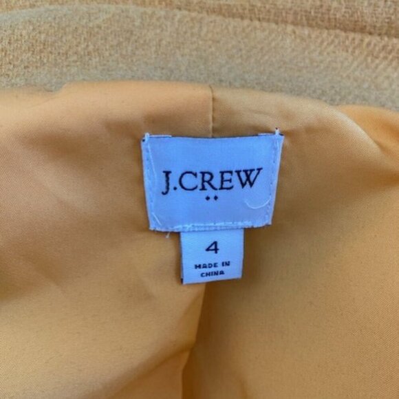 J.CREW Ochre Mustard Yellow Wool Blend City Coat Jacket Sz 4 - Picture 13 of 15